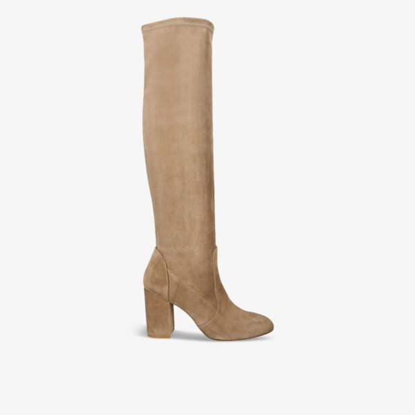

Юлиана сапоги-слауч из замши до колена Stuart Weitzman, хаки