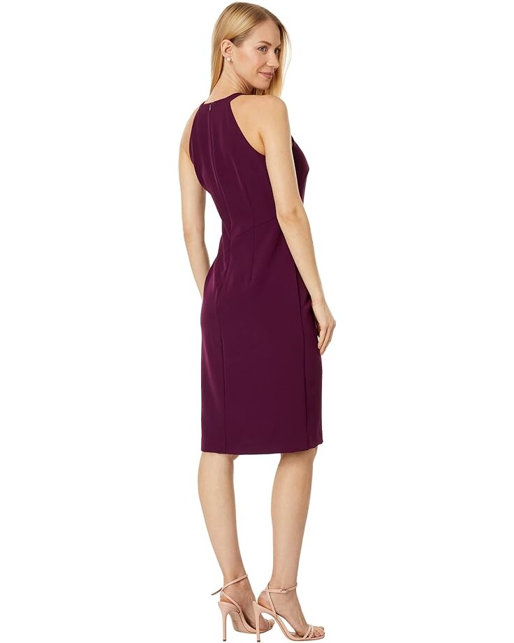 

Платье Vince Camuto Side Tuck Halter Bodycon Dress in Stretch Crepe, цвет Plum