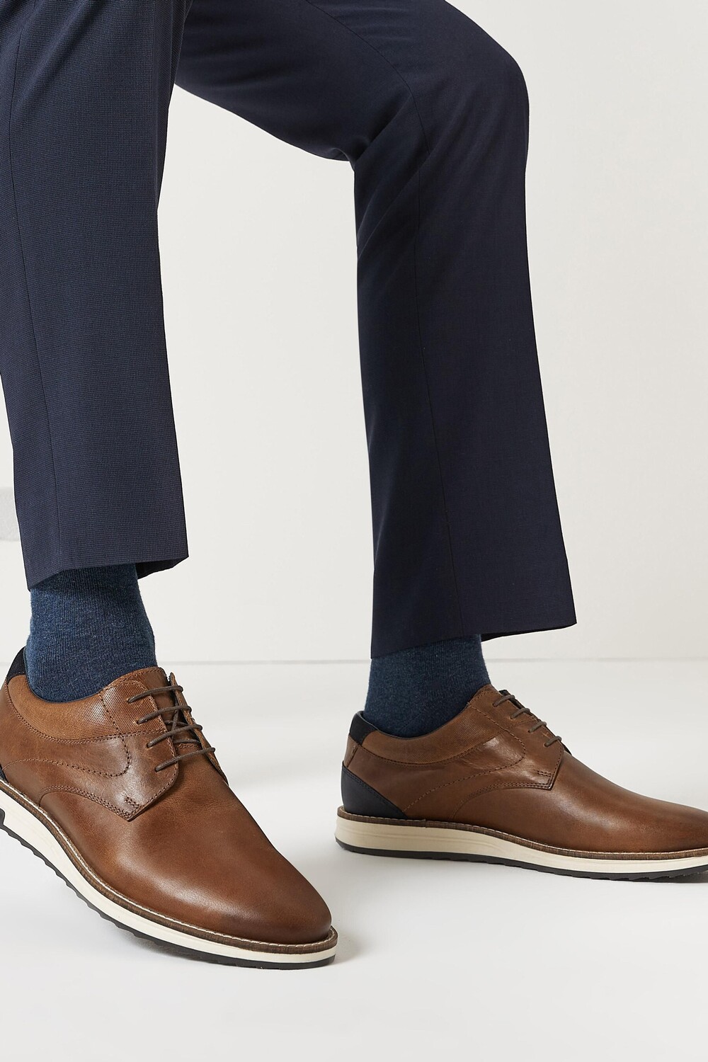 

Кожаные туфли дерби на танкетке в стиле Smart Casual Next