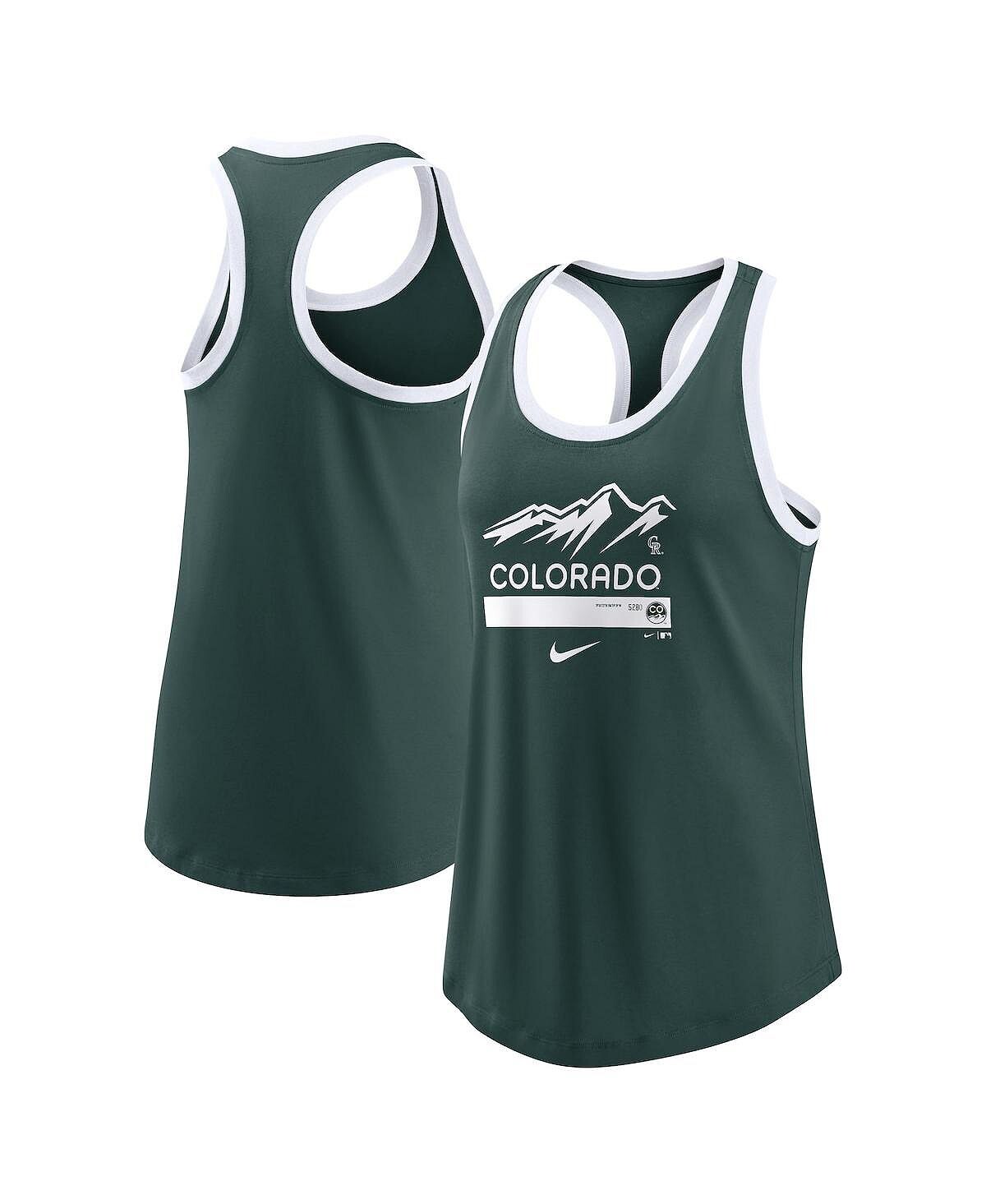 

Женская зеленая майка Colorado Rockies City Connect Tri-Blend Nike, зеленый