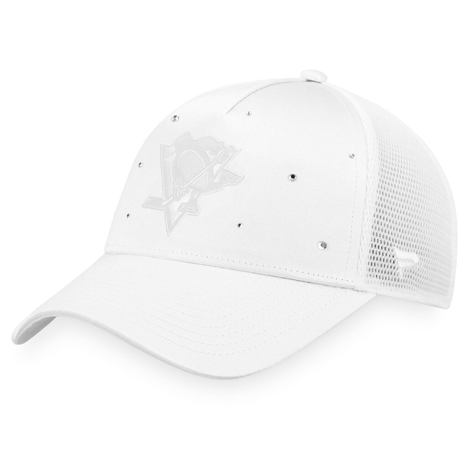 

Женская белая кепка с фирменным логотипом Fanatics Pittsburgh Penguins Winter Lights Trucker Snapback Fanatics