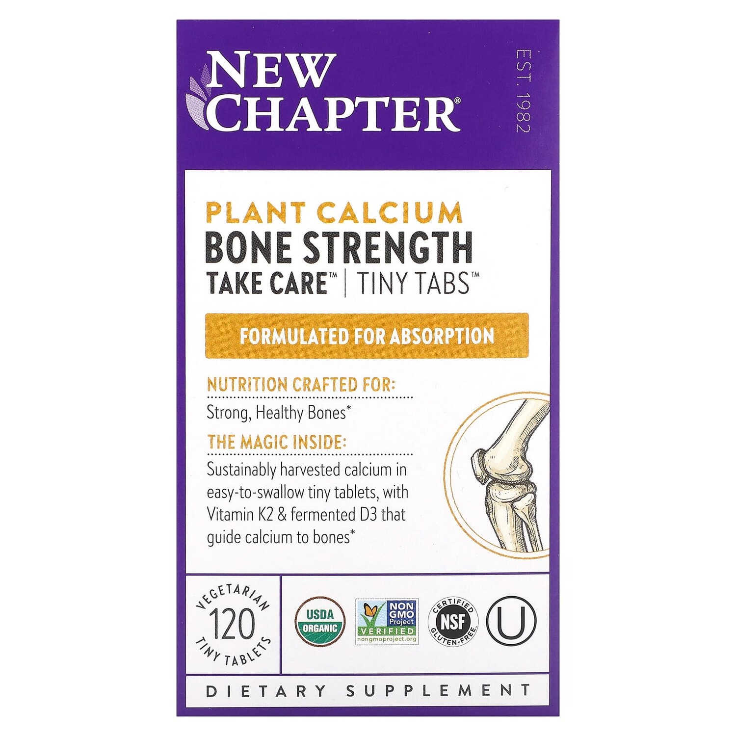 

Plant Calcium, Bone Strength Take Care, 120 вегетарианских крошечных таблеток, New Chapter