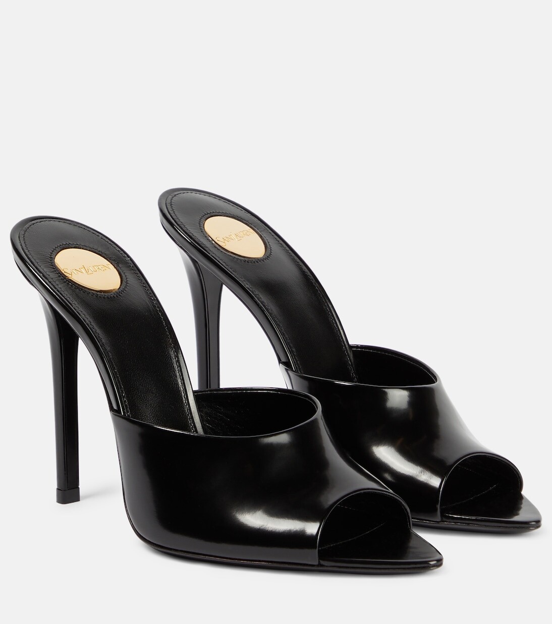 

Кожаные мюли goldie Saint Laurent, черный