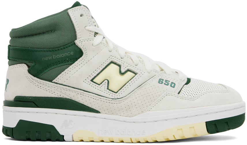 

Бело-зеленые кроссовки New Balance 650