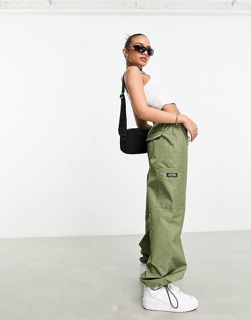 

Оливковое платье-карго с карманом и парашютом ASOS Weekend Collective