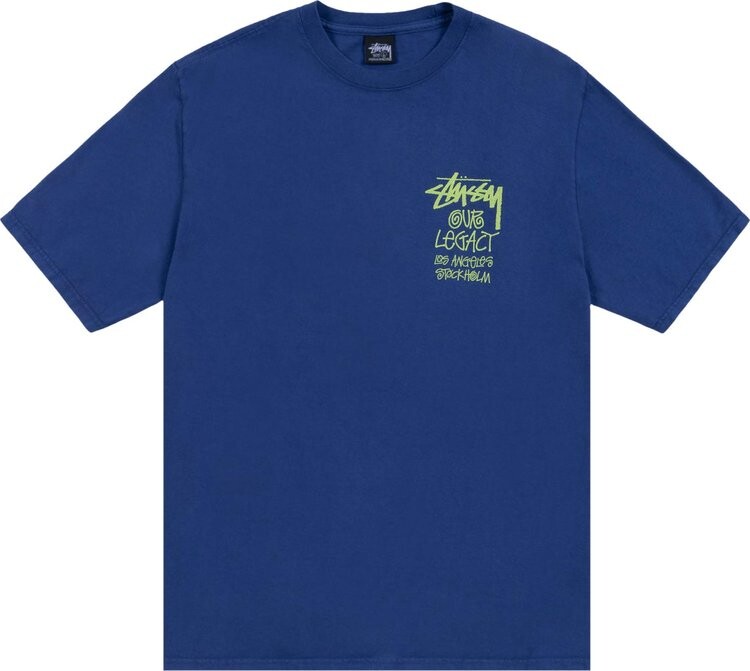 

Футболка Stussy x Our Legacy Work Shop Surfman Pigment Dyed 'Blueberry', синий