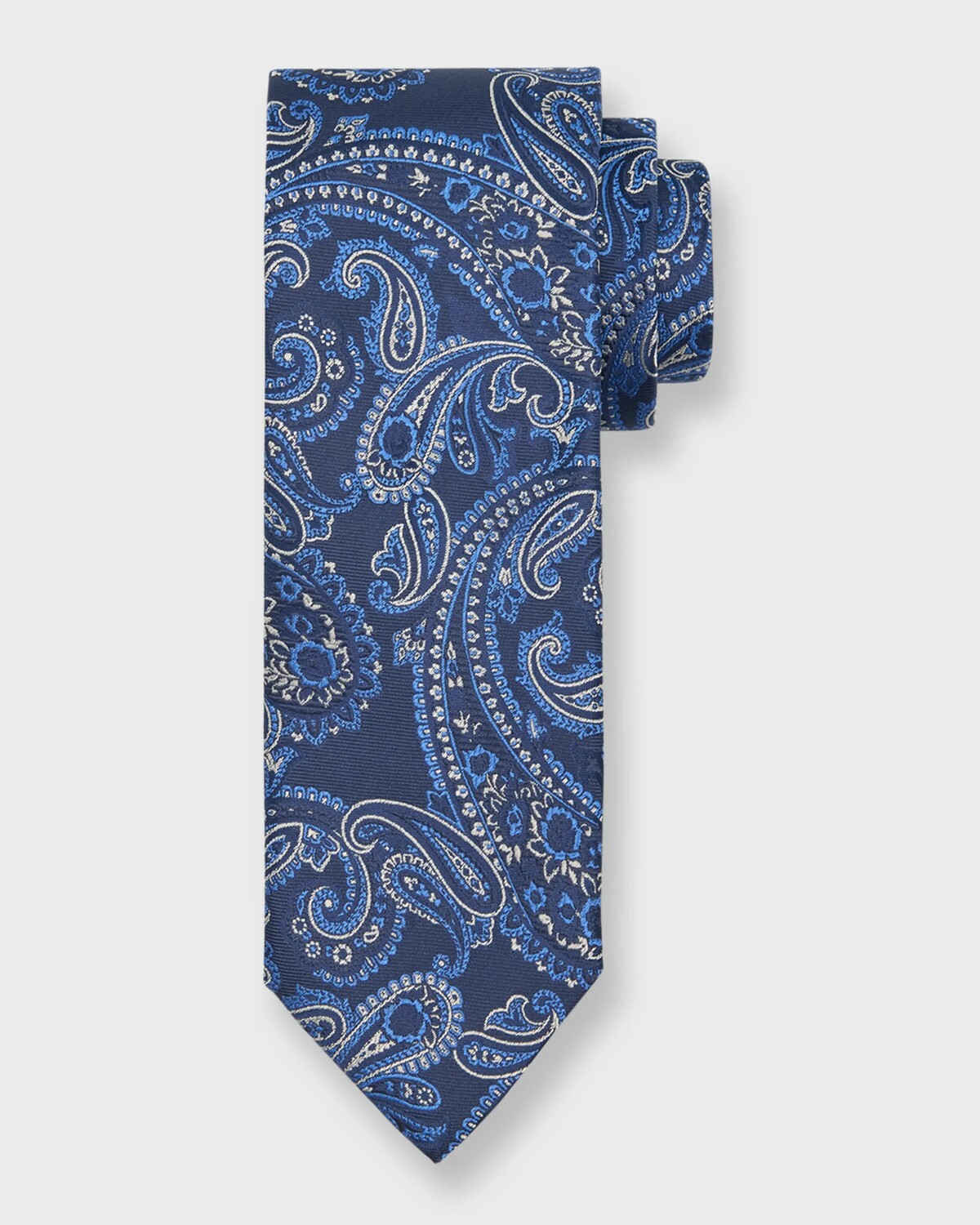 

Мужской шелковый жаккардовый галстук с пейсли Canali, цвет Blue
