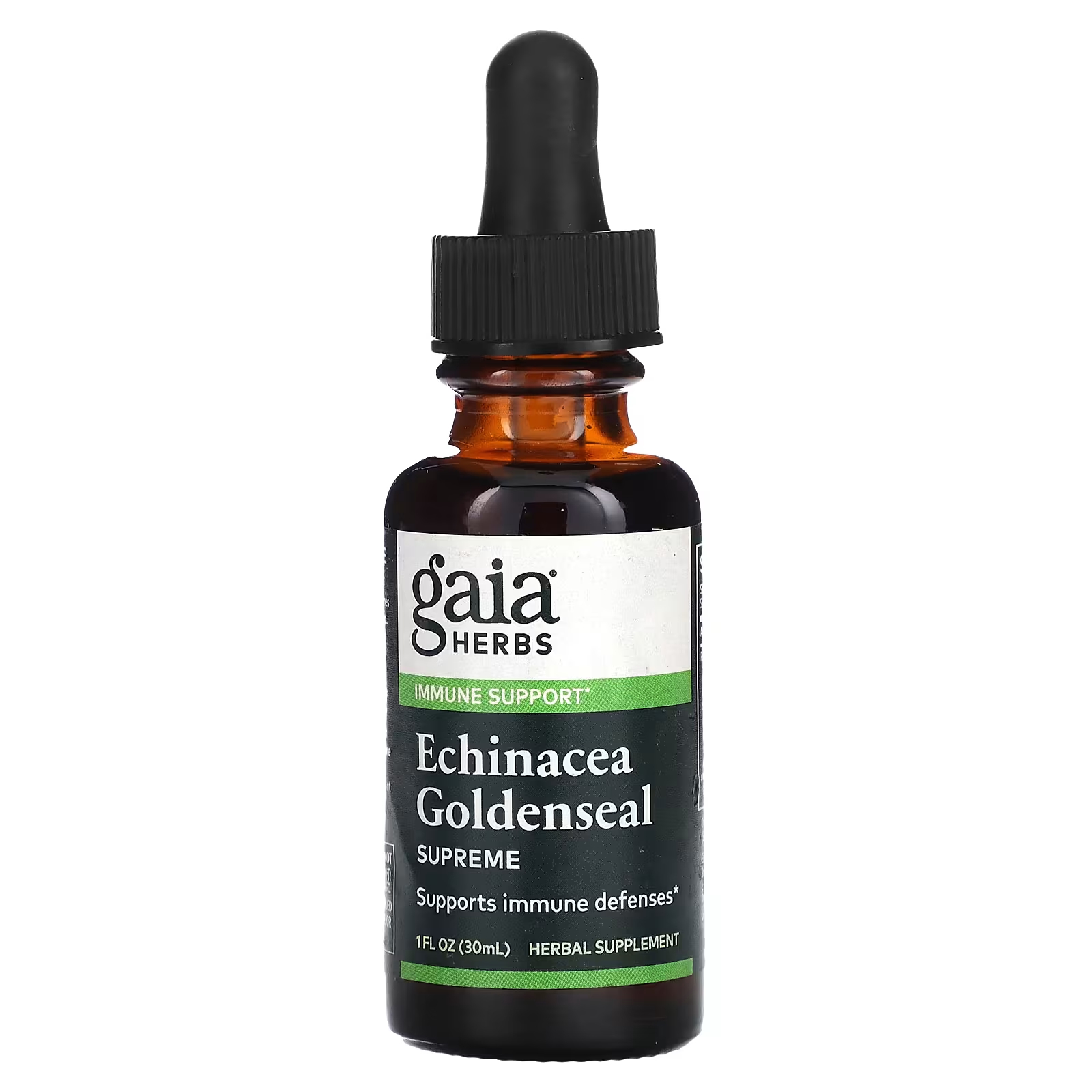 Gaia Herbs Эхинацея Goldenseal Supreme, 1 жидкая унция (30 мл) swanson жидкий экстракт эхинацеи и желтокорня 59 мл 2 жидк унции