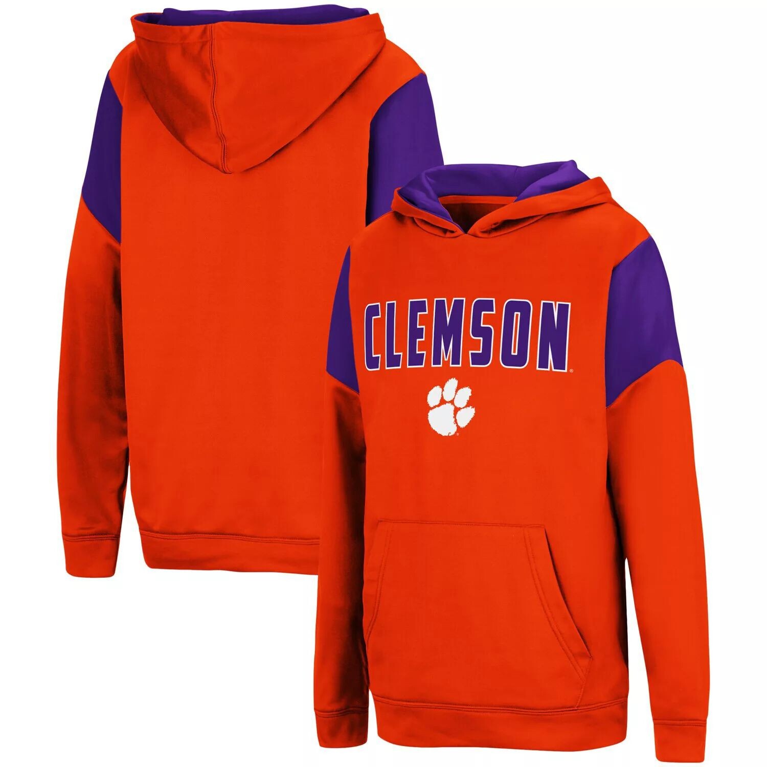 

Молодежный пуловер с капюшоном Colosseum Orange Clemson Tigers VF Cut Sew Colosseum
