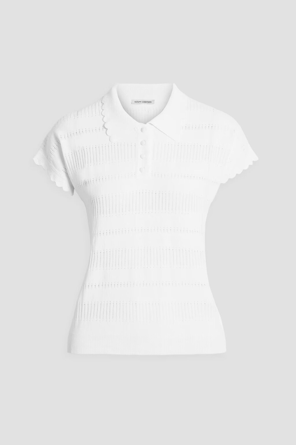 

Рубашка-поло вязки Pointelle Autumn Cashmere, белый