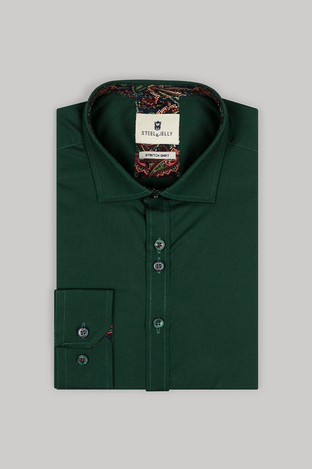 

Рубашка Slim Fit с длинными рукавами и двойной пуговицей Steel & Jelly, зеленый