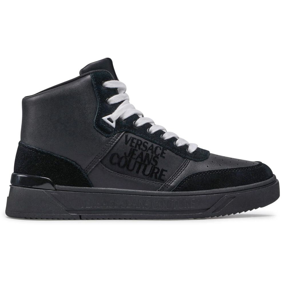 

Мужские кроссовки Versace Jeans из телячьей кожи, черный
