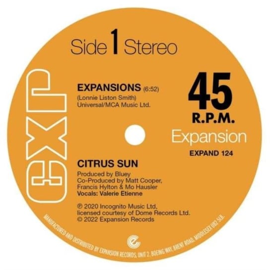 Виниловая пластинка Citrus Sun - Expansions/Hard Boiled