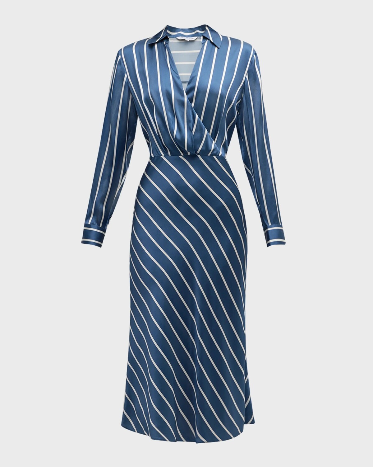 

Платье миди с длинными рукавами в полоску Otis Veronica Beard, цвет Blue Stoneoff White
