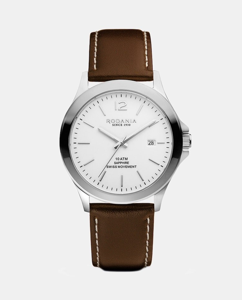 

Verbier R17001 Коричневые кожаные мужские часы Rodania, коричневый