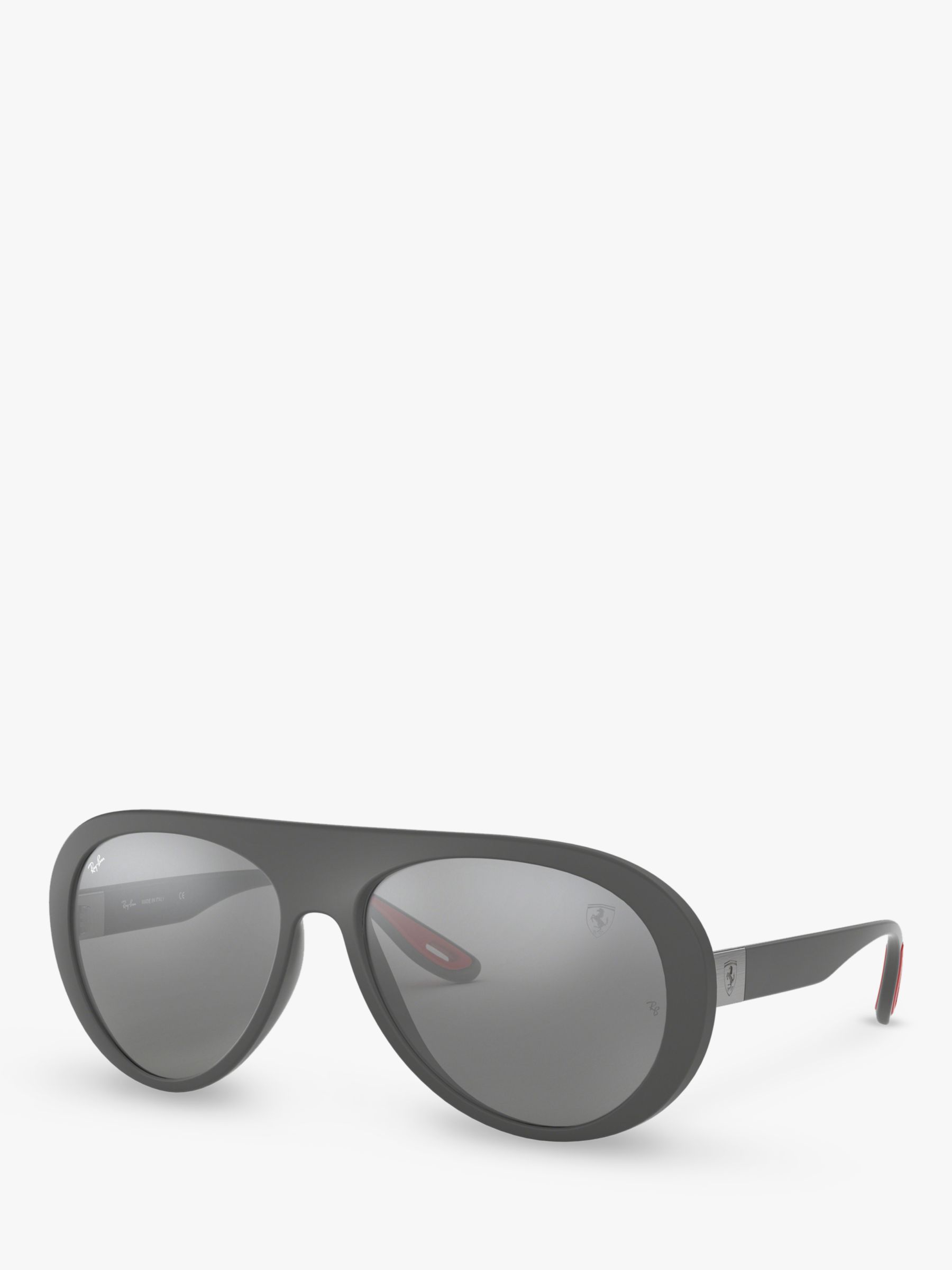 RB4310M Женские солнцезащитные очки-авиаторы Scuderia Ferrari Collection Ray-Ban, матовый серый/зеркальное серебро