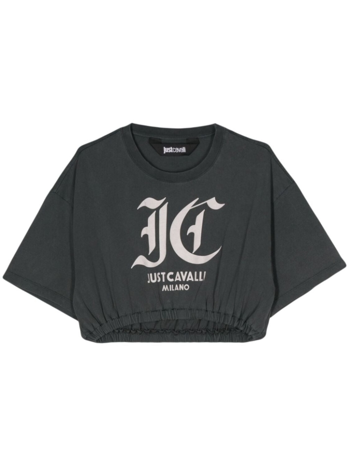 Укороченная футболка с логотипом Just Cavalli, серый