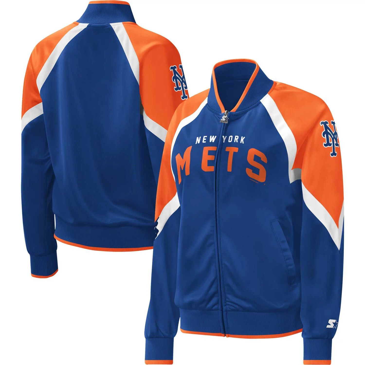 цена Женская спортивная куртка с молнией во всю длину и реглан для начинающих Royal New York Mets Touchdown Starter