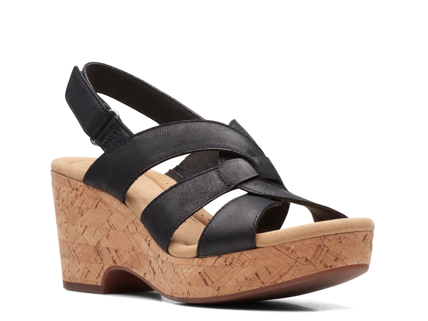 

Пляжные сандалии Giselle на танкетке Clarks, черный