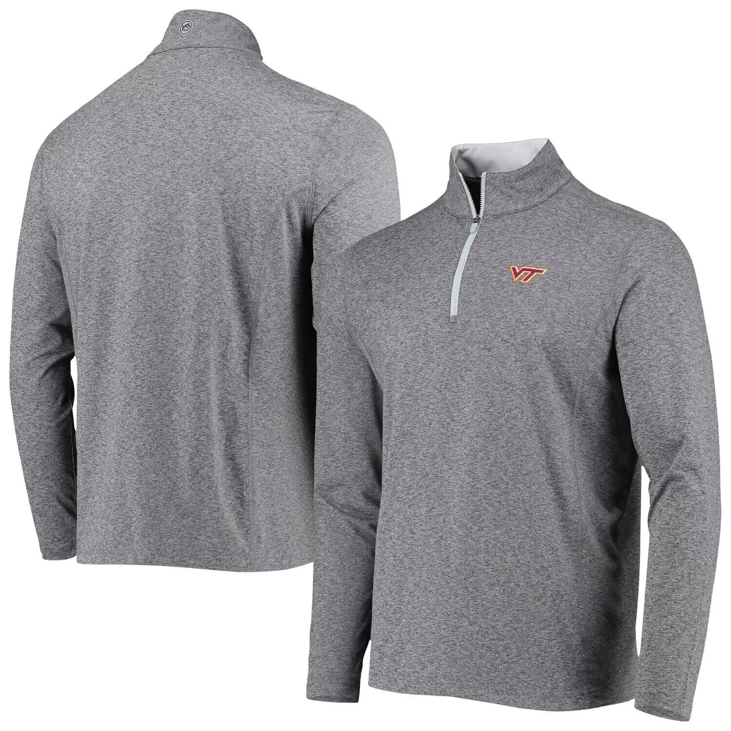 

Мужская куртка Southern Tide Heathered Grey Virginia Tech Hokies Flanker с молнией четверть четверти