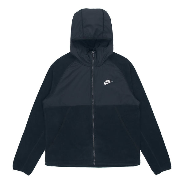 куртка nike zipper cardigan casual sports fleece lined hooded jacket black черный Куртка Men's Nike Sportswear Full-Length Zipper Cardigan Hooded Fleece Lined Jacket Black, черный
