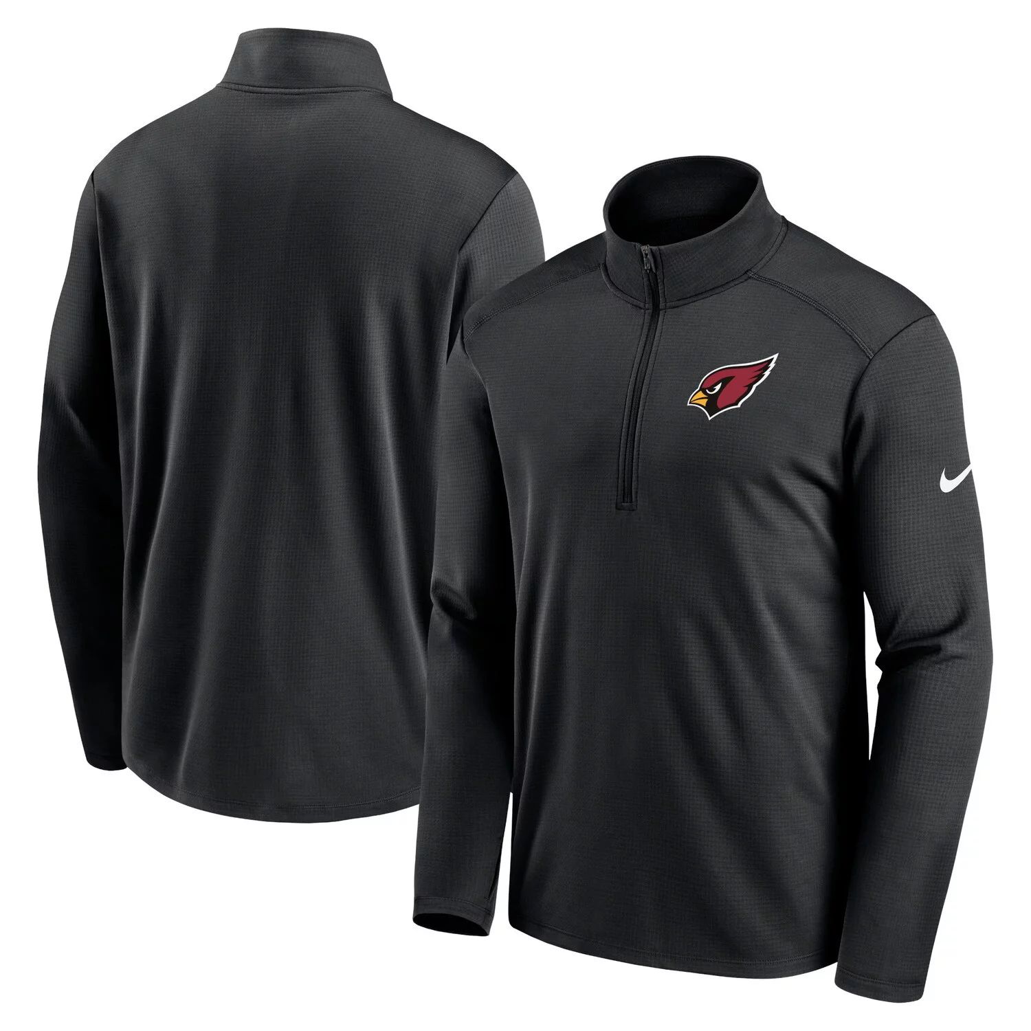 

Мужская черная футболка с молнией до половины Arizona Cardinals Pacer Nike, Черный