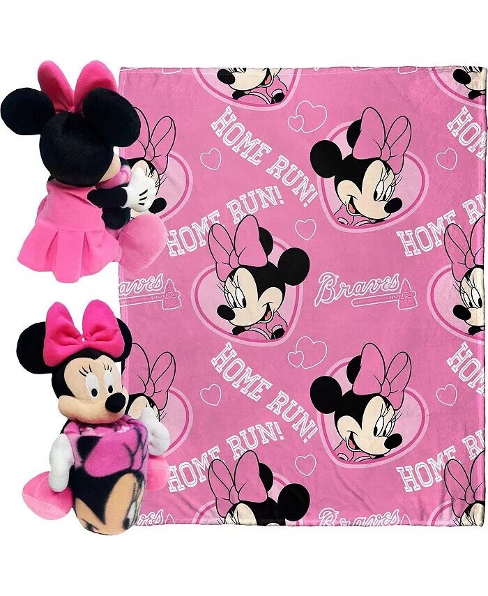 

Atlanta Braves Minnie Hugger Набор подушек и пледов Silk Touch Northwest X Disney, розовый