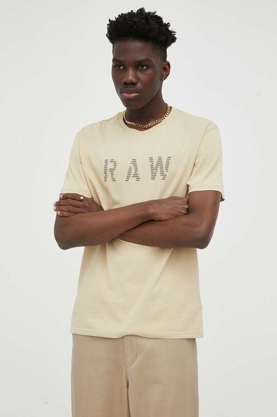 

Хлопковая футболка G-Star Raw, бежевый