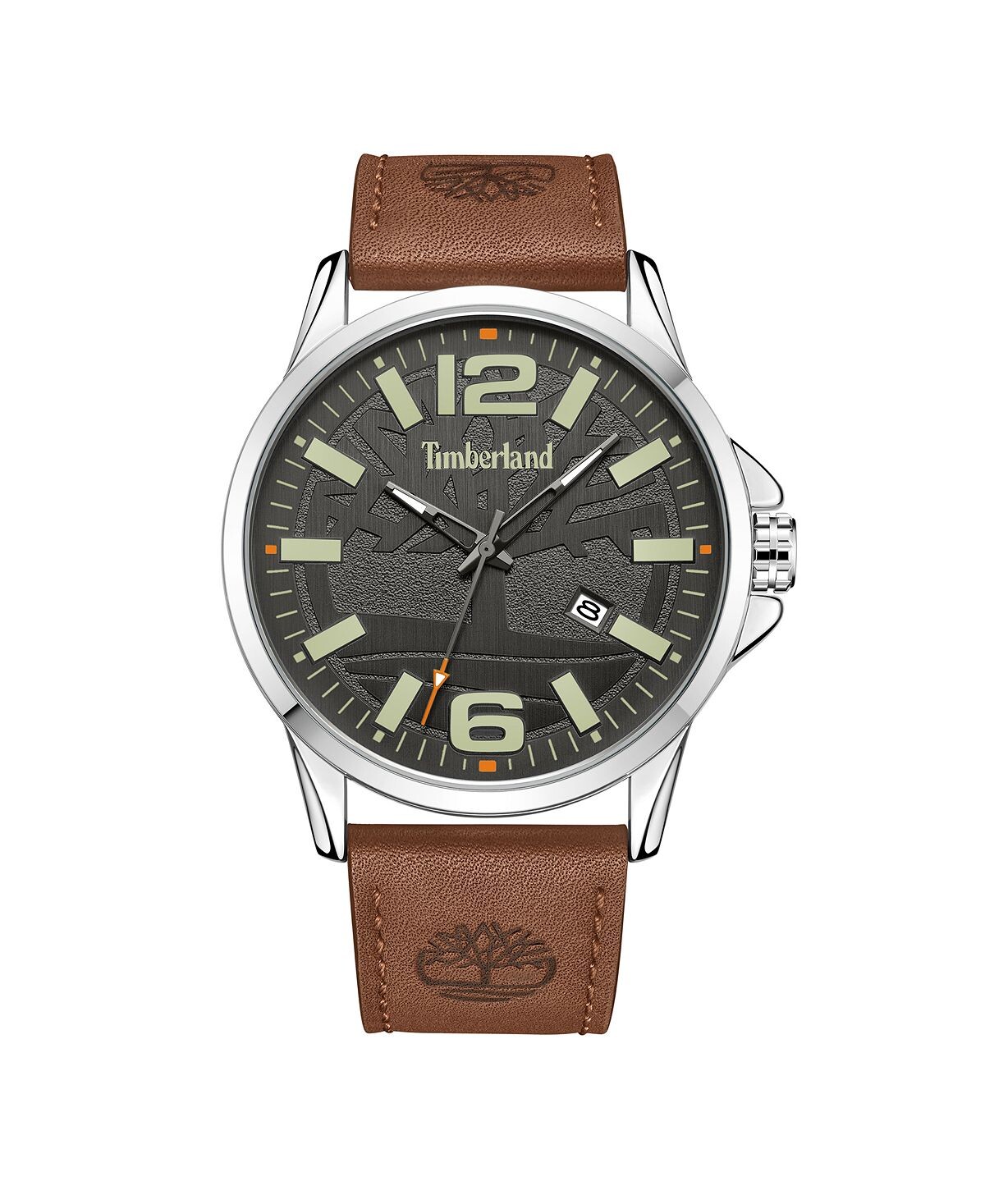 

Мужские часы Bernardston с коричневым кожаным ремешком 45,5 мм Timberland