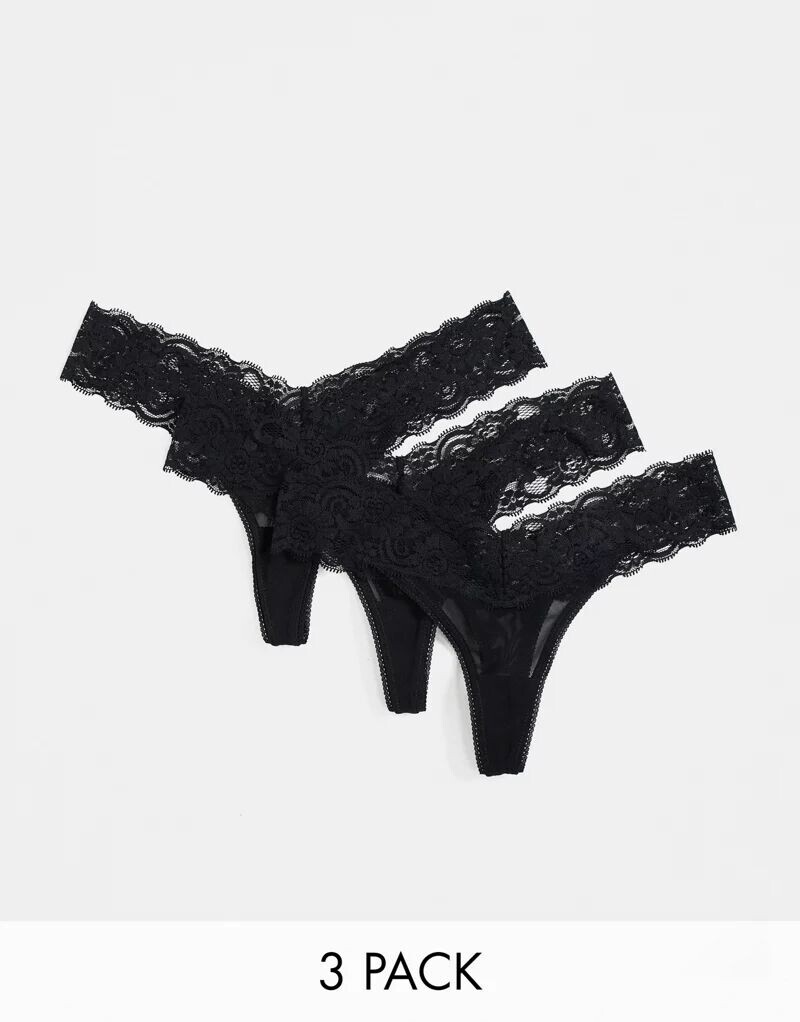 

Три пары трусов с низкой посадкой из сетки и кружева ASOS Malibu