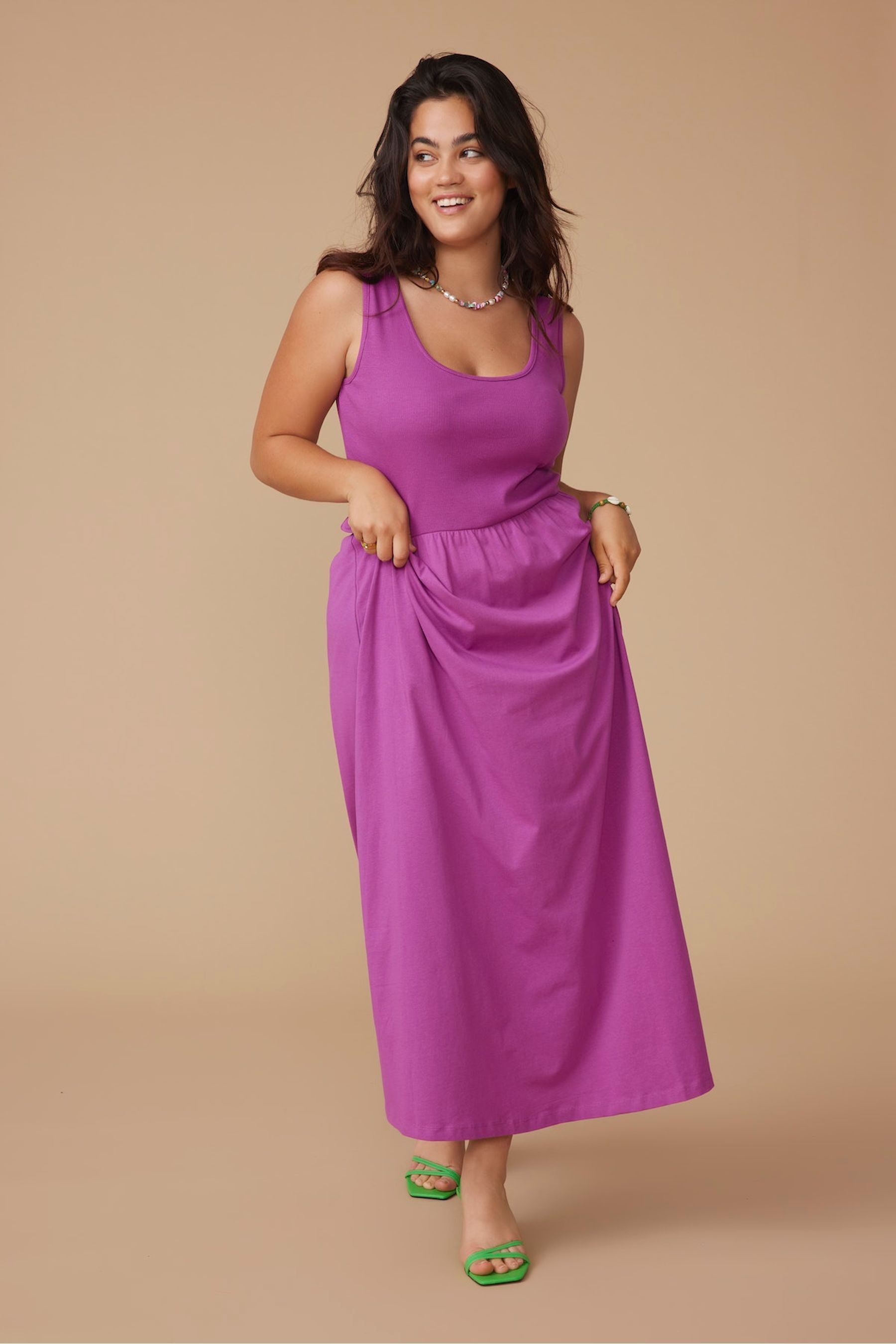 Платье макси без рукавов ONLY Curve, фиолетовый платье макси only