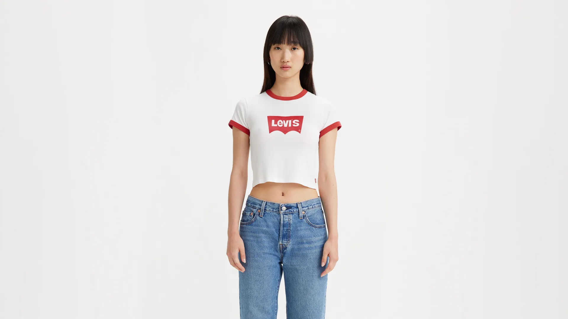 

Мини-футболка с графическим принтом Levi's, белый