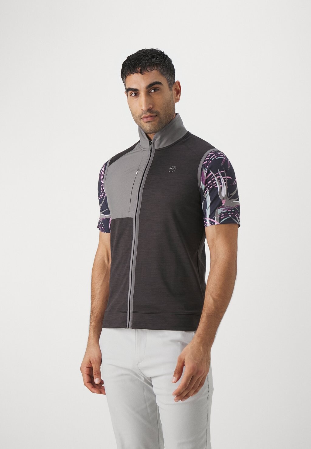 Жилет CLOUDSPUN VEST Puma Golf, цвет black heather/slate sky футболка puma train fav heather cat ss tee мужская размер m dark slate heather