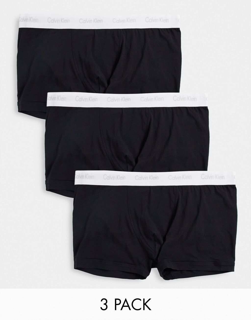 

Черные хлопковые эластичные плавки из трех штук Calvin Klein Big & Tall