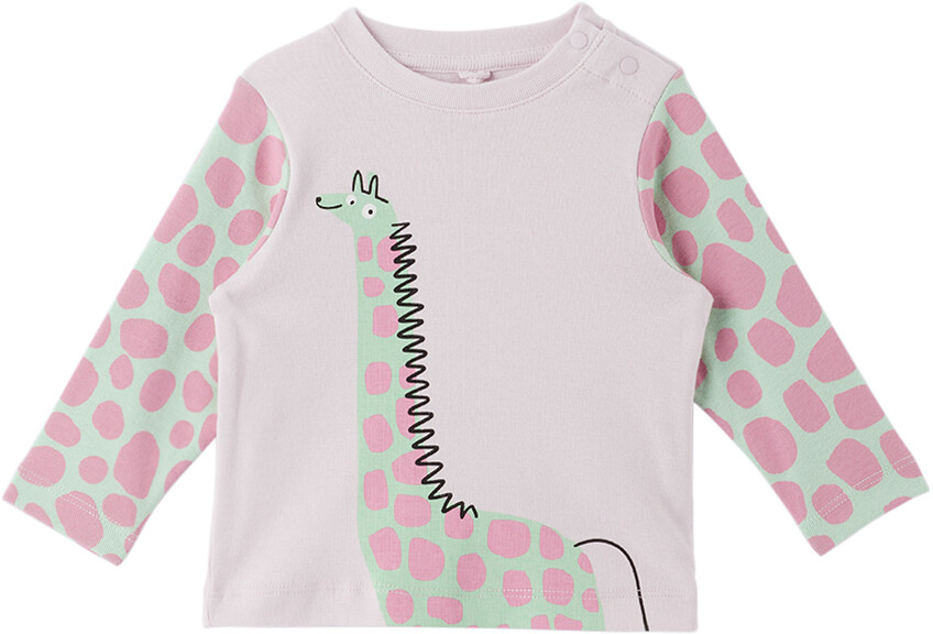 

Футболка с длинным рукавом Baby Pink Giraffe Stella McCartney