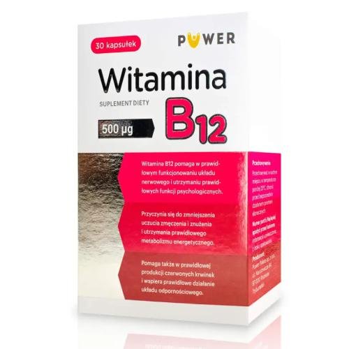 Puwer, Витамин B12 500 мкг, 30 капсул. nutricost витамин b12 2000 мкг 240 капсул