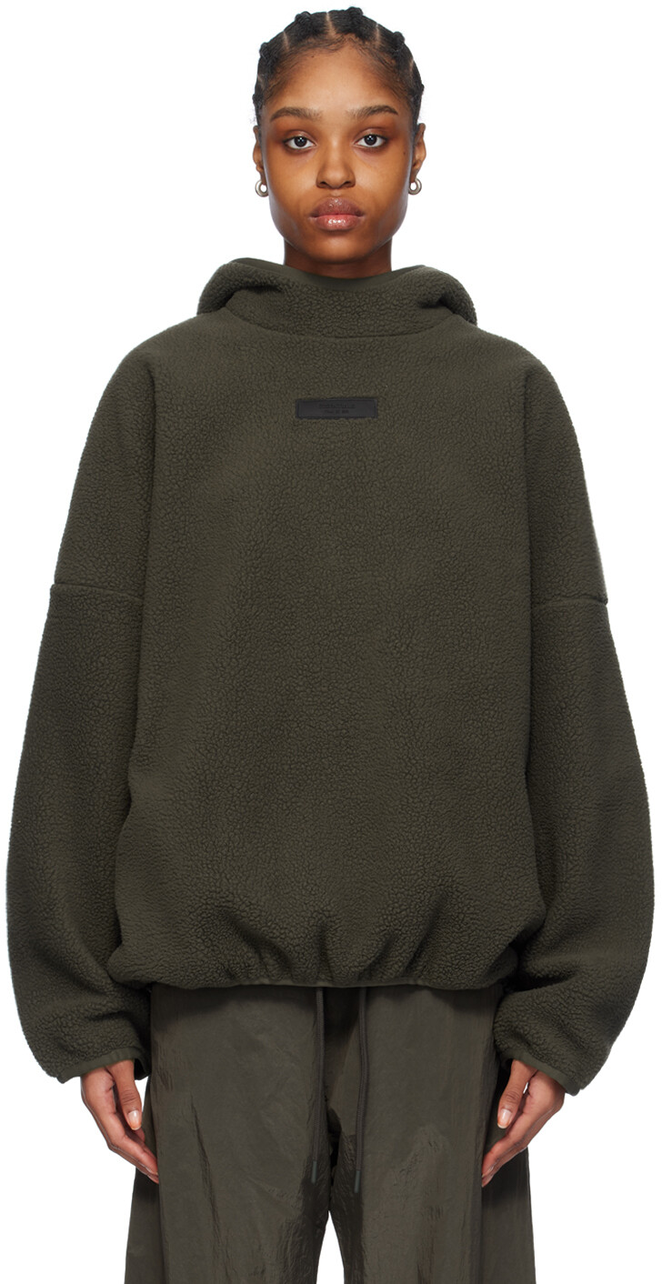 

Серый пуловер с капюшоном Fear Of God Essentials, цвет Ink