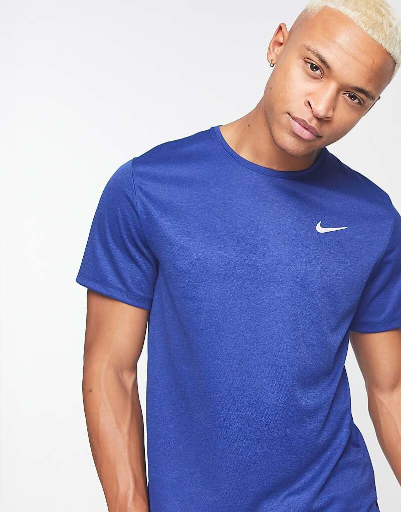 

Nike Running – Miler Dri-FIT – Синяя футболка