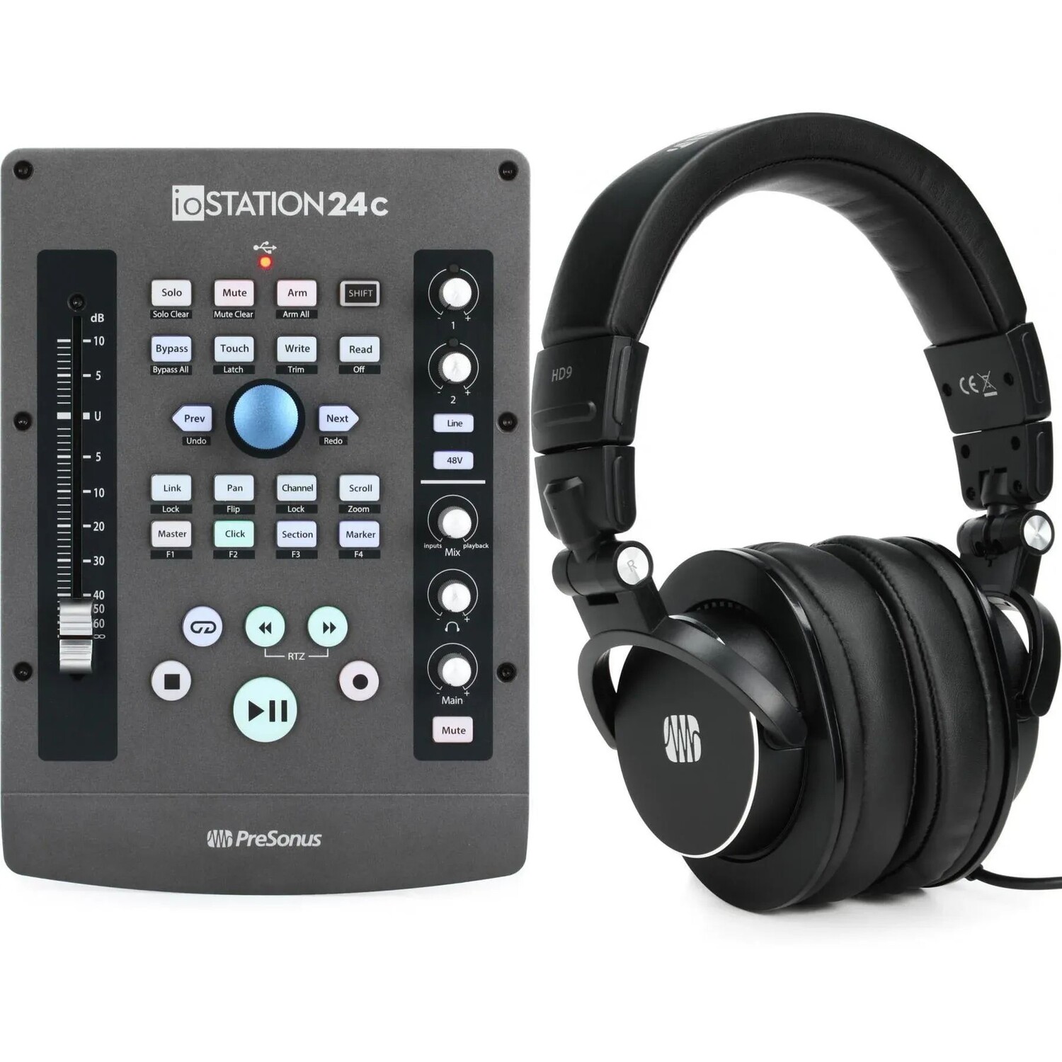 

Комплект наушников PreSonus ioSTATION 24c с аудиоинтерфейсом USB-C и контроллером производства