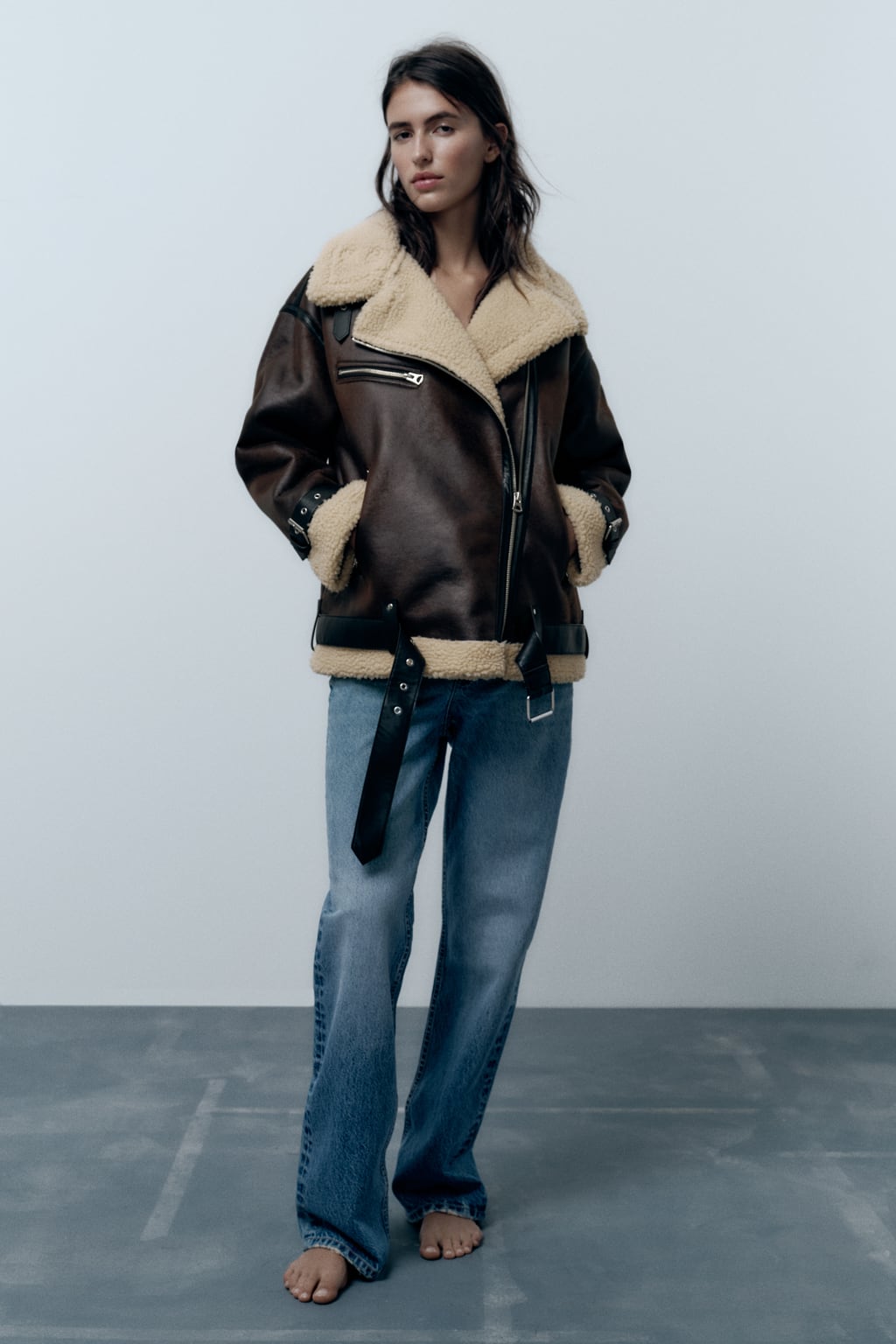 

Двусторонняя куртка ZARA, коричневый