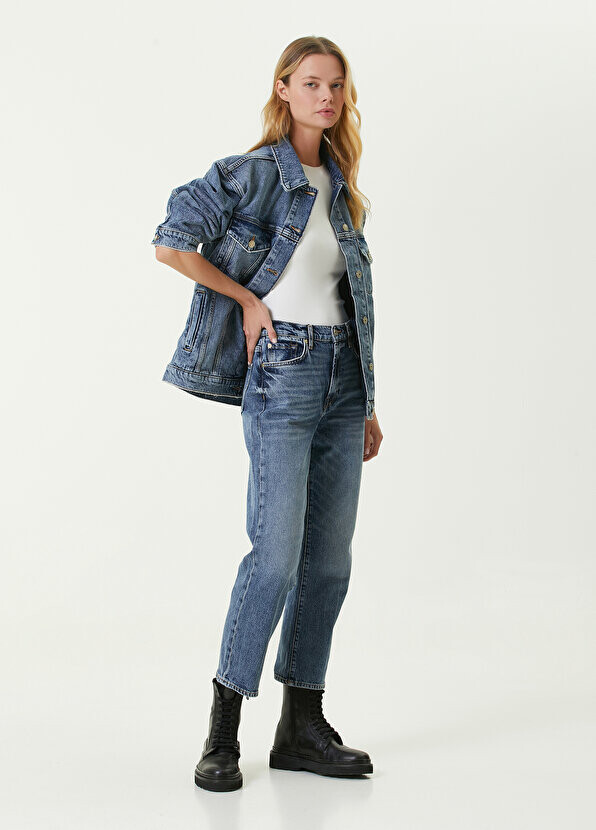 

Синие джинсовые брюки logan stovepipe 7 For All Mankind, Синий