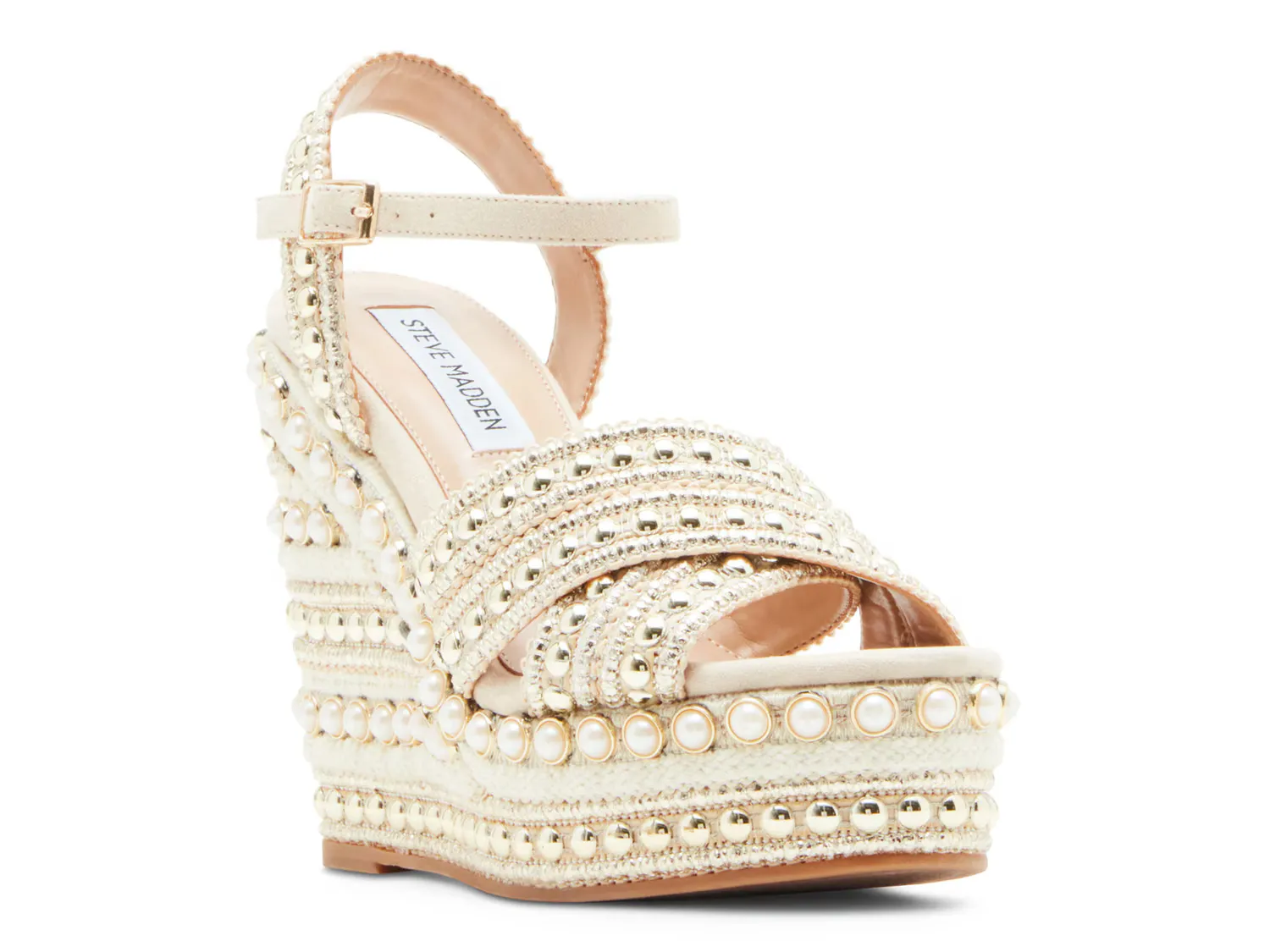 

Сандалии Juniper Wedge Sandal Steve Madden, золотой/металлик