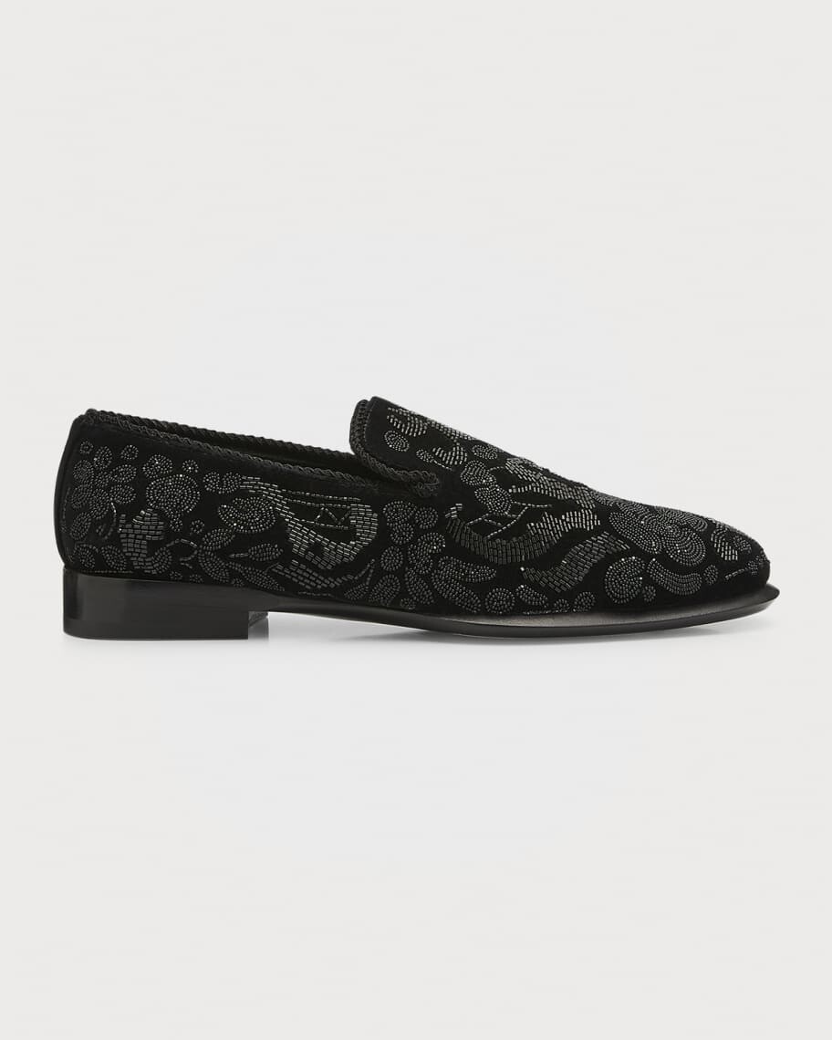

Мужские бархатные классические лоферы с бисером Alexander McQueen