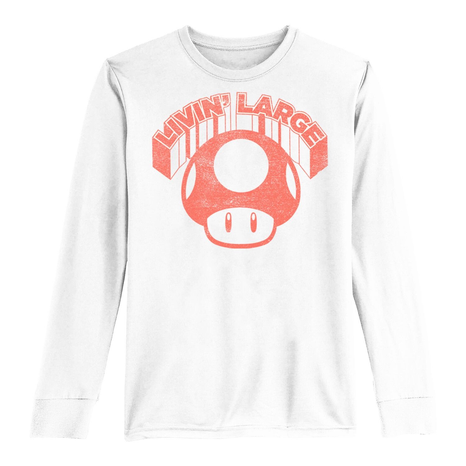 

Большая футболка с длинными рукавами и рисунком Super Mario Mushroom Livin' для мальчиков 8–20 лет Licensed Character