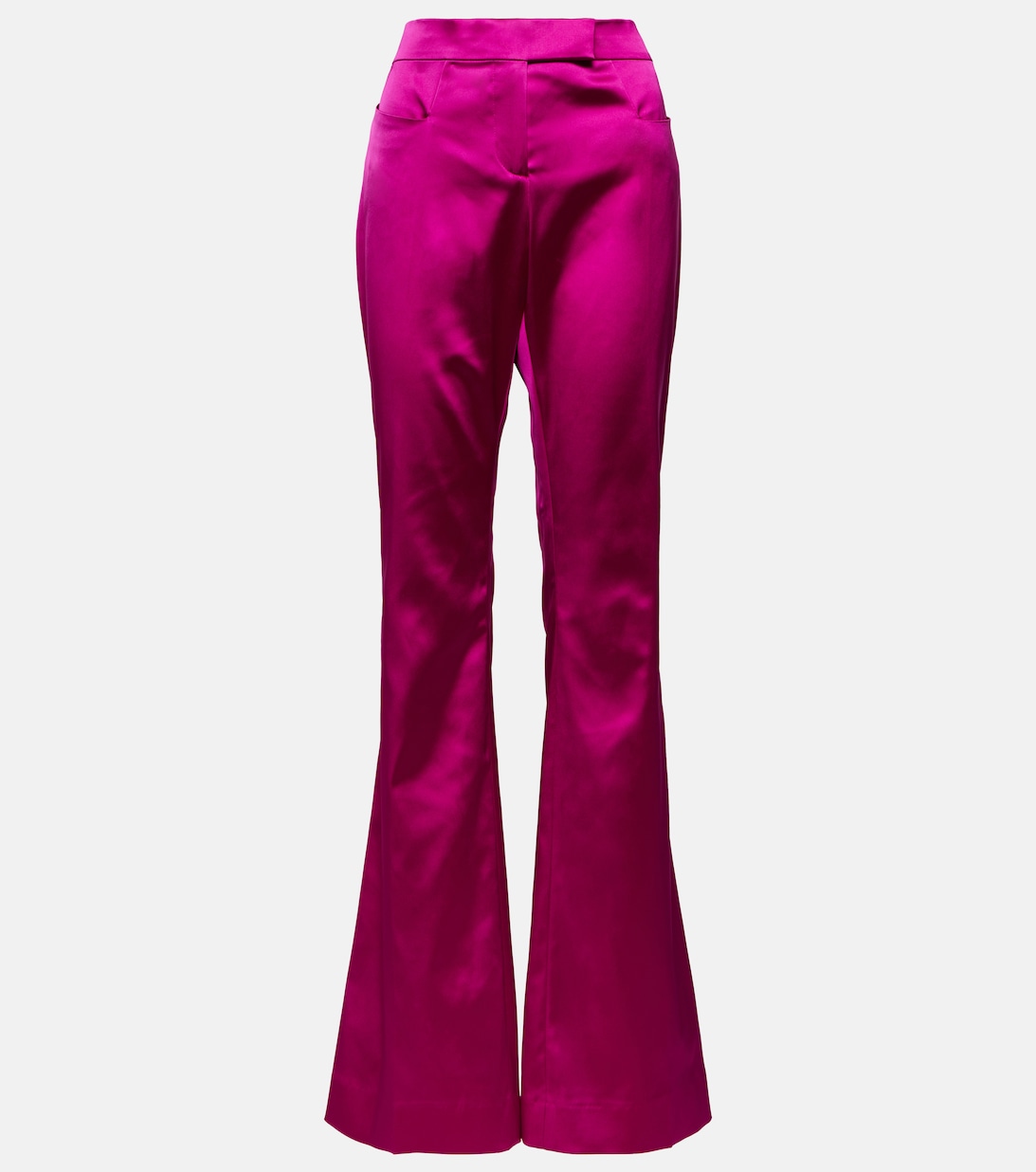 Расклешенные атласные брюки с низкой посадкой TOM FORD, розовый