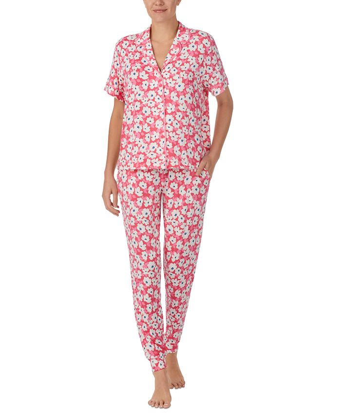 Женские 2 шт. Пижамный комплект для бега с зубчатым воротником Sanctuary, цвет Pink Floral