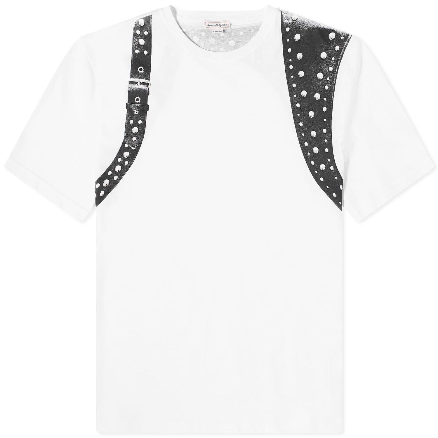 

Футболка Alexander Mcqueen Stud Harness Print, цвет White & Black