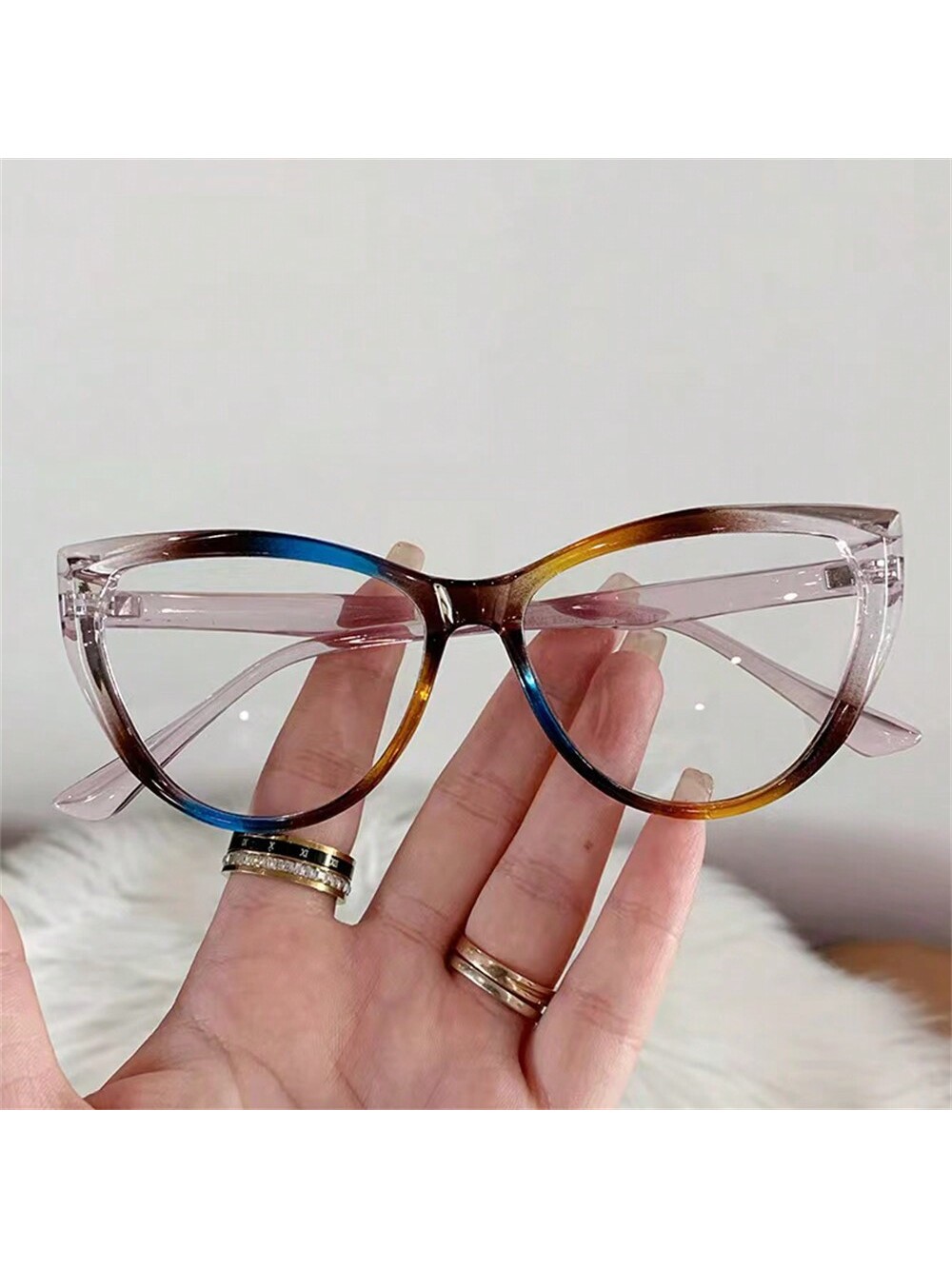 1 шт. винтажные фотохромные очки «кошачий глаз» с защитой от синего света 1шт женские винтажные изысканные модные солнцезащитные очки кошачий глаз
