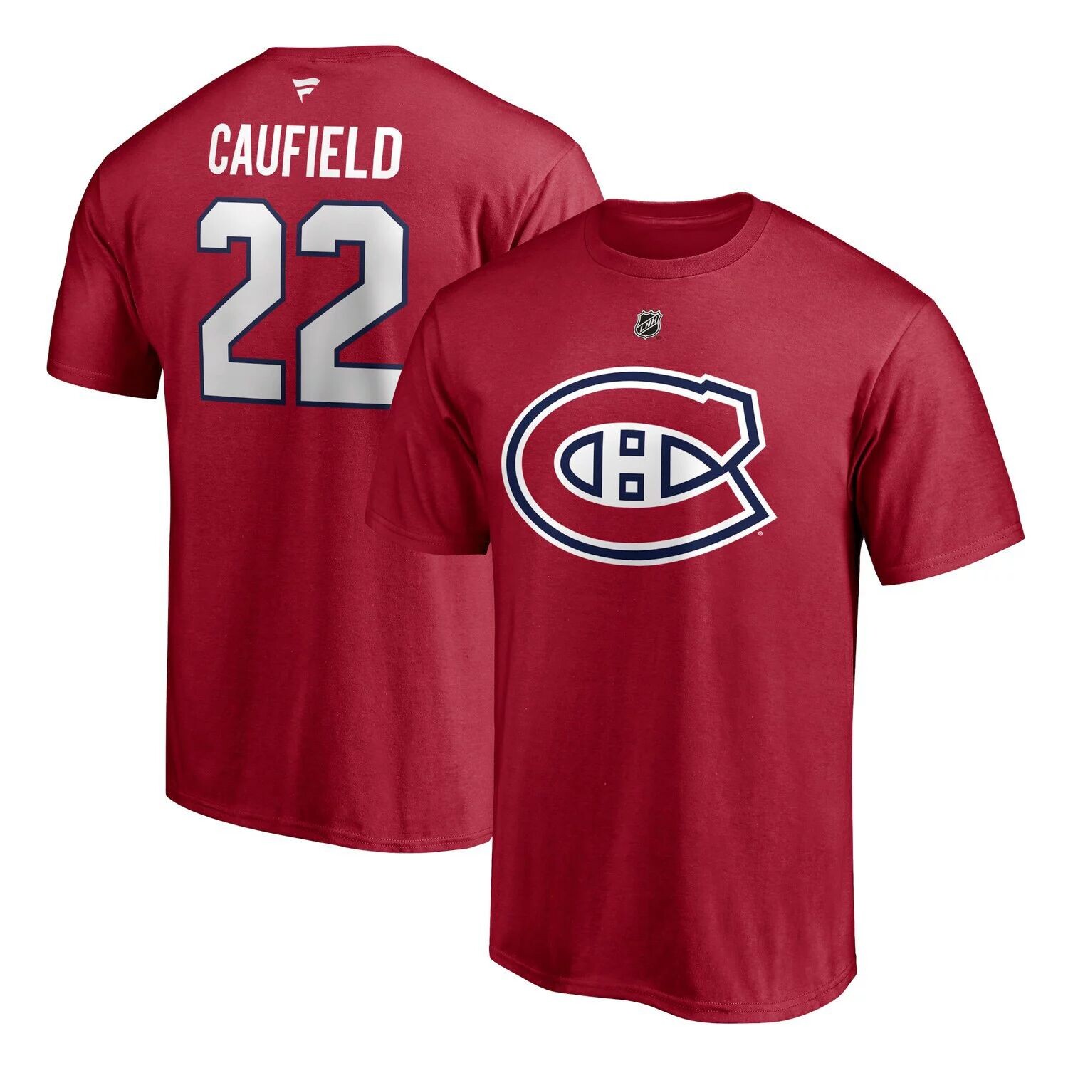 

Мужская красная мужская футболка с логотипом Cole Caufield Montreal Canadiens с аутентичным именем и номером Stack Fanatics, Красный