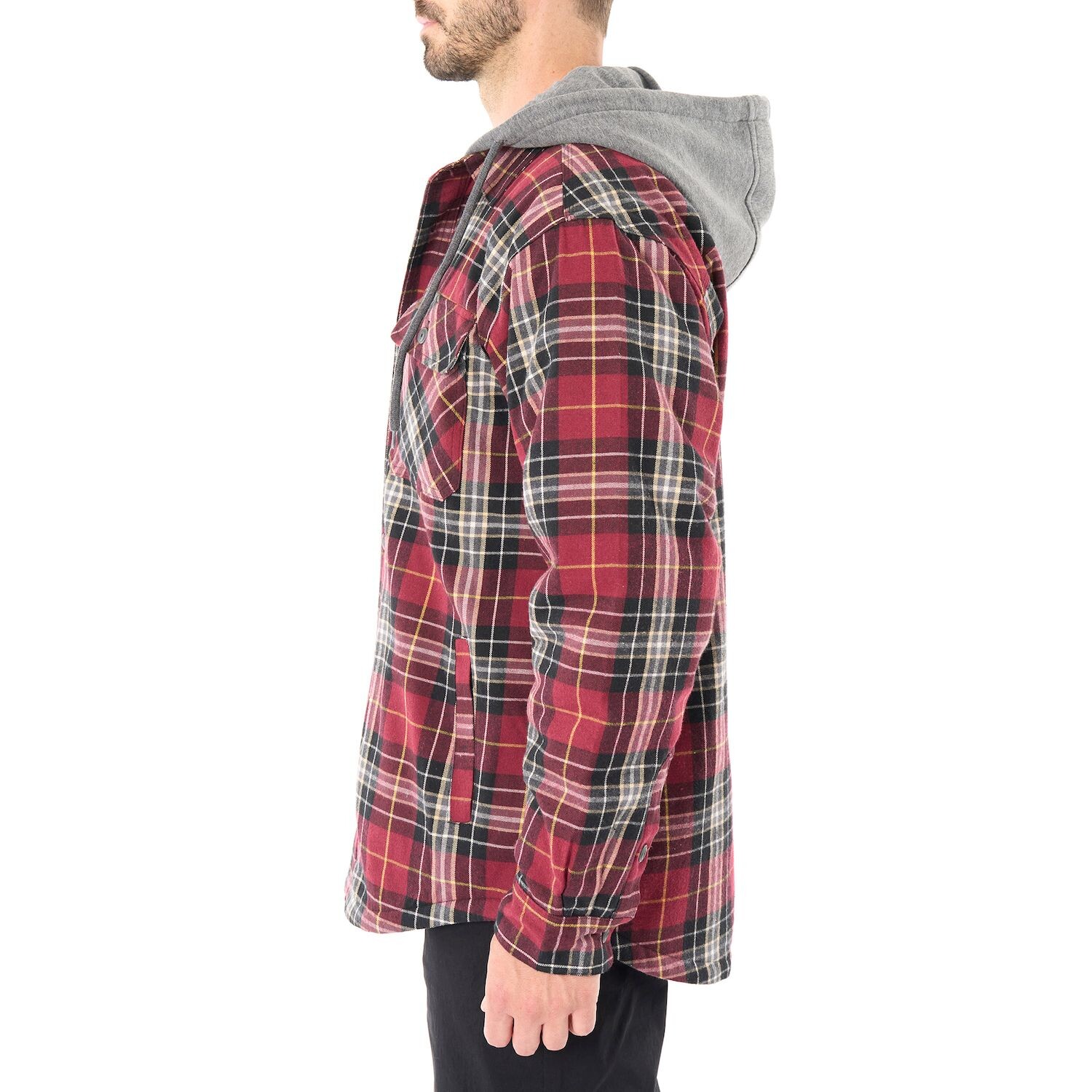 

Мужская фланелевая куртка-рубашка на подкладке из шерпы с капюшоном Smith's Workwear, зеленый